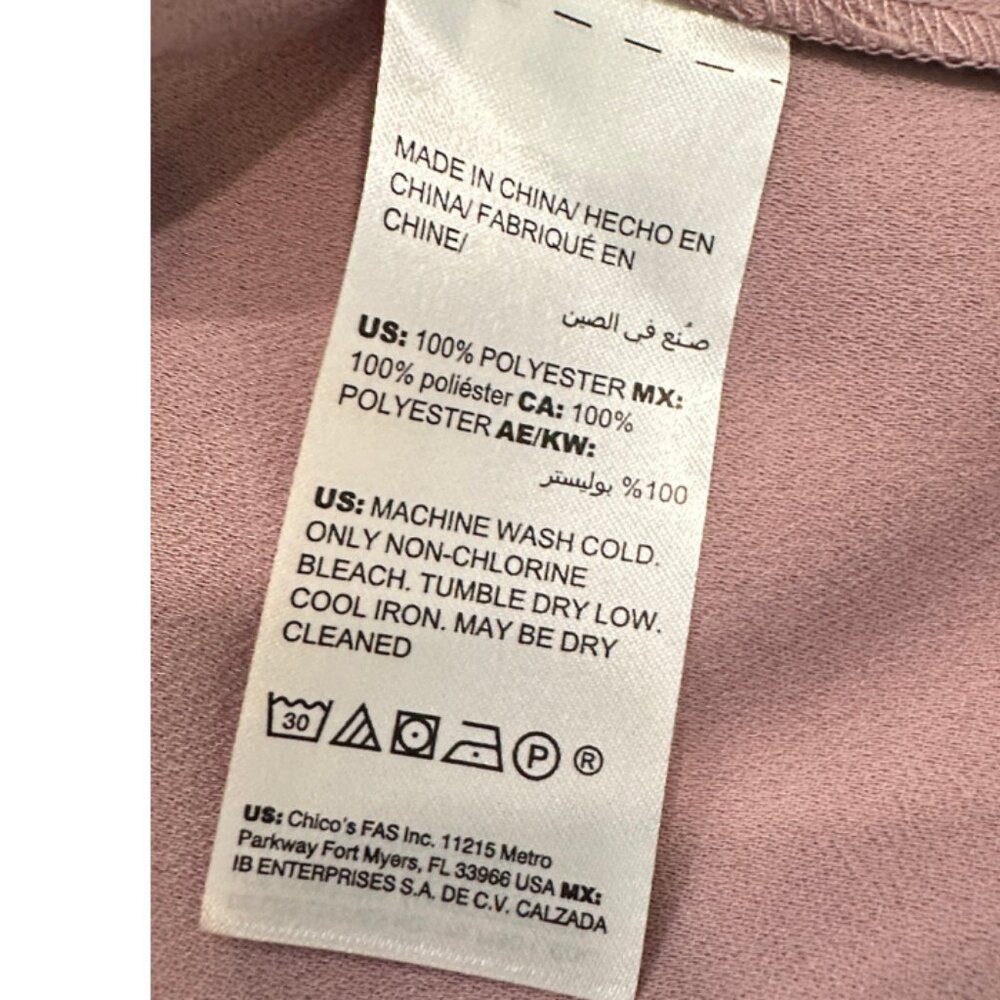Chico’s V-Neck Kimono Top Size 0 Mauve / Dusty Rose New With Tags - Picture 4 of 6